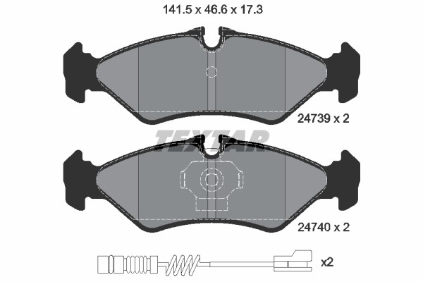 Brake Pad Set, disc brake TEXTAR 2473901