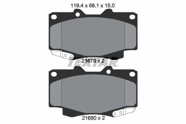 Brake Pad Set, disc brake TEXTAR 2168001