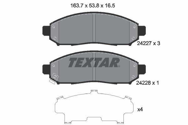 Brake Pad Set, disc brake TEXTAR 2422701