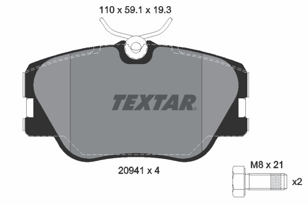 Brake Pad Set, disc brake TEXTAR 2094102