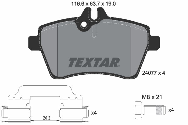 Brake Pad Set, disc brake TEXTAR 2407702