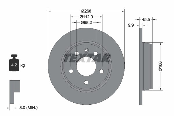 Brake Disc TEXTAR 92074303