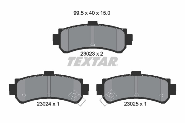 Brake Pad Set, disc brake TEXTAR 2302301