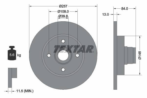 Brake Disc TEXTAR 92012500