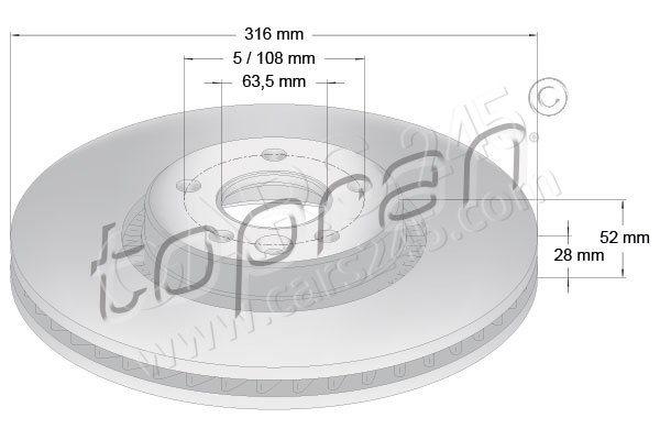 Brake Disc TOPRAN 304405