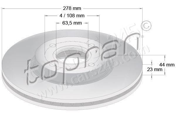 Brake Disc TOPRAN 304458