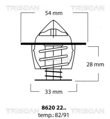 Thermostat, coolant TRISCAN 86202291