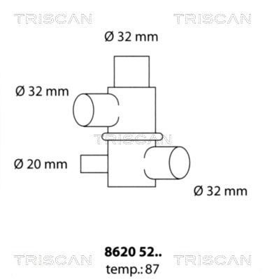 Thermostat, coolant TRISCAN 86205287