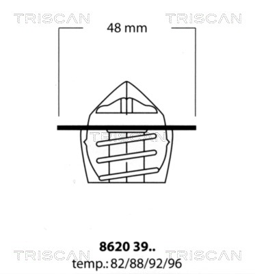 Thermostat, coolant TRISCAN 86203982