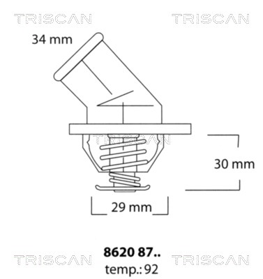 Thermostat, coolant TRISCAN 86208792