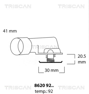 Thermostat, coolant TRISCAN 86209292