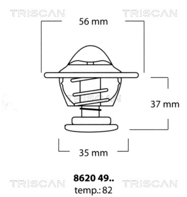 Thermostat, coolant TRISCAN 86204982