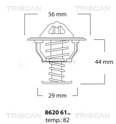 Thermostat, coolant TRISCAN 86206182