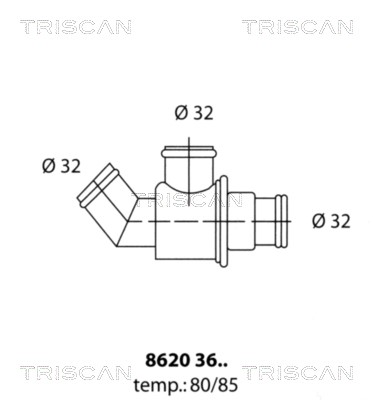 Thermostat, coolant TRISCAN 86203685
