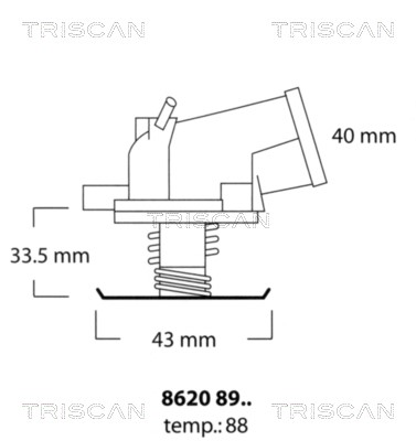 Thermostat, coolant TRISCAN 86208988