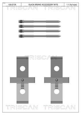 Accessory Kit, disc brake pad TRISCAN 8105291635