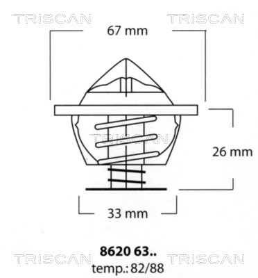 Thermostat, coolant TRISCAN 86206382