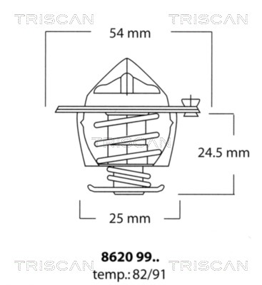 Thermostat, coolant TRISCAN 86209982