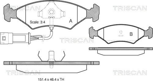 Brake Pad Set, disc brake TRISCAN 811016801