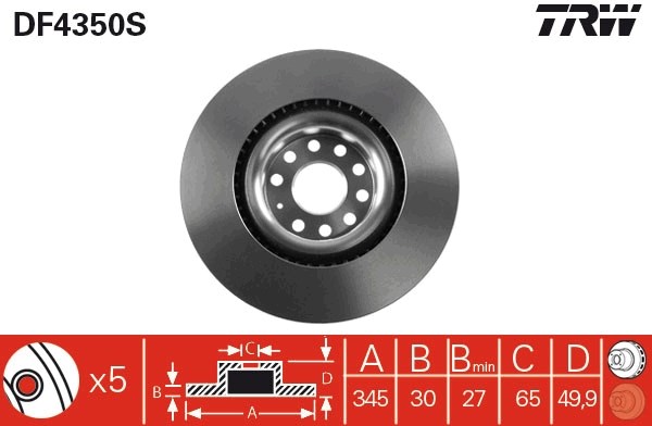 Brake Disc TRW DF4350S