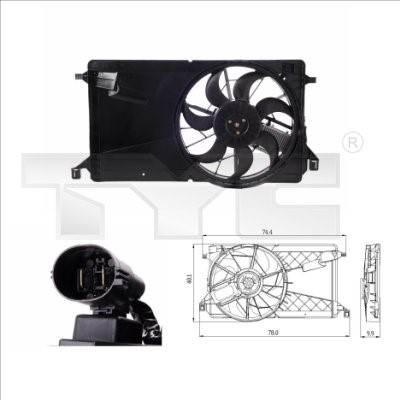 Fan, engine cooling TYC 820-0001