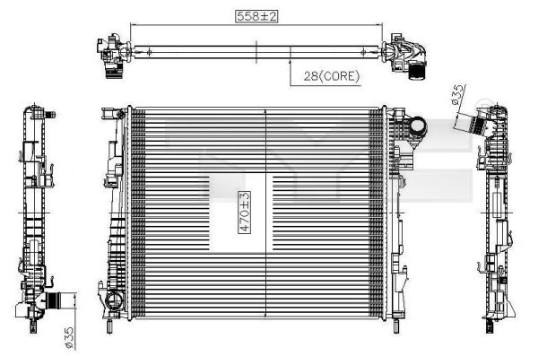 Radiator, engine cooling TYC 725-0032