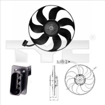 Fan, engine cooling TYC 837-0004