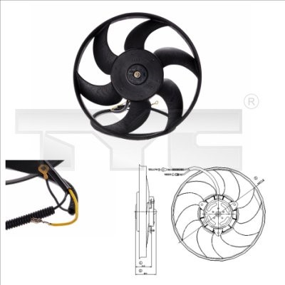 Fan, engine cooling TYC 805-0003