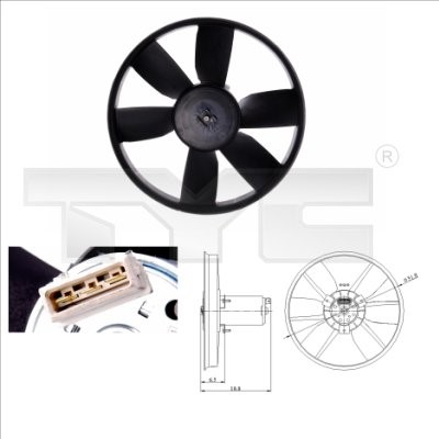 Fan, engine cooling TYC 837-0014