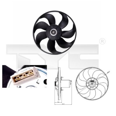 Fan, engine cooling TYC 837-0013