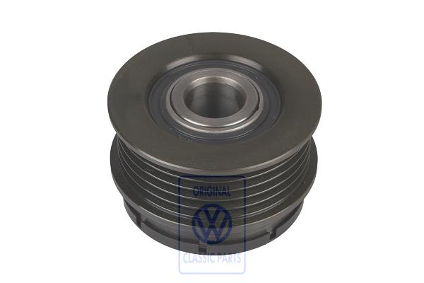 Poly v-belt pulley with freewheel and cover cap AUDI / VOLKSWAGEN 028903119T