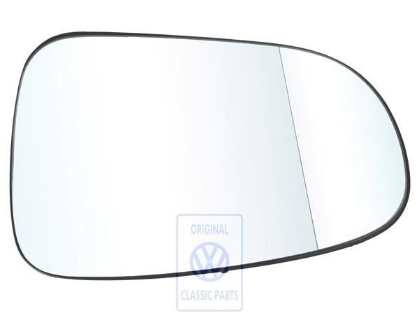 Mirror glass (aspherical- wide angle) with plate left lhd AUDI / VOLKSWAGEN 7M0857521D