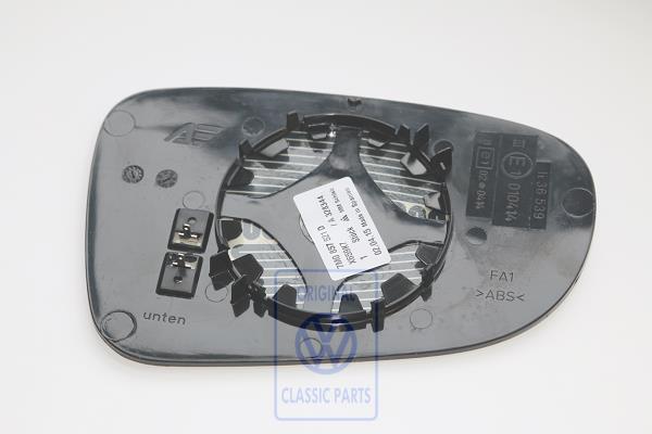 Mirror glass (aspherical- wide angle) with plate left lhd AUDI / VOLKSWAGEN 7M0857521D 3