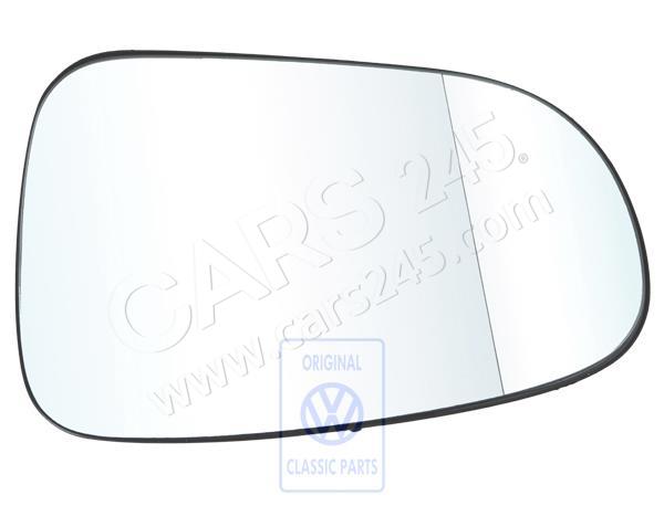 Mirror glass (aspherical- wide angle) with plate left lhd SEAT 7M0857521D