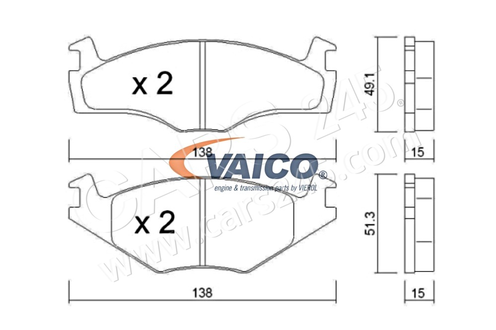 Brake Pad Set, disc brake VAICO V10-8100-1