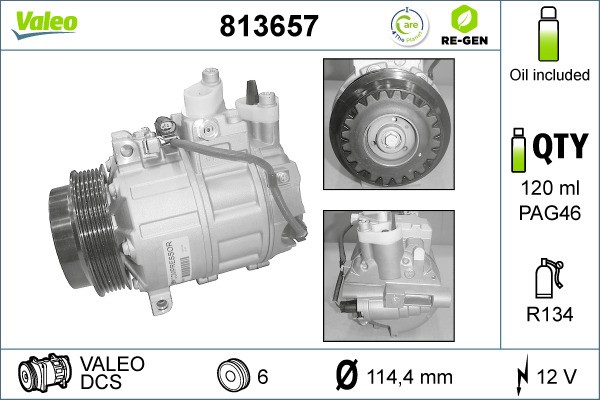 Compressor, air conditioning VALEO 813657