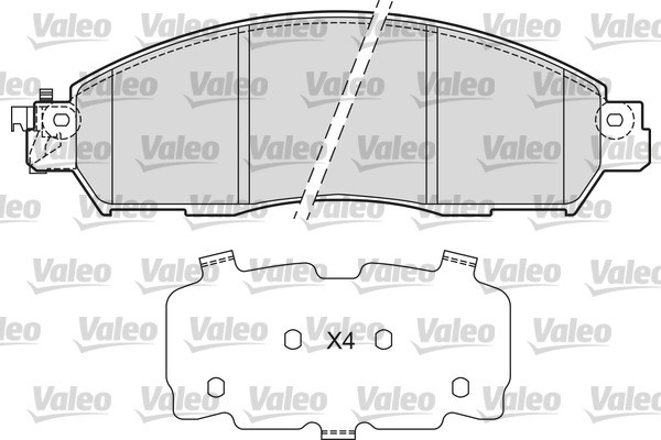 Brake Pad Set, disc brake VALEO 601680