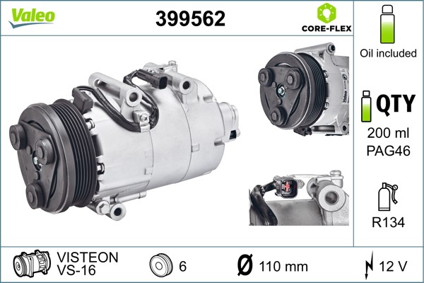 Compressor, air conditioning VALEO 399562