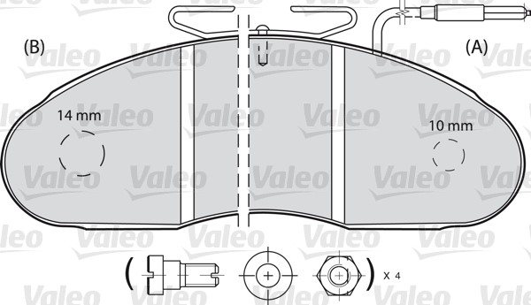 Brake Pad Set, disc brake VALEO 541652 2
