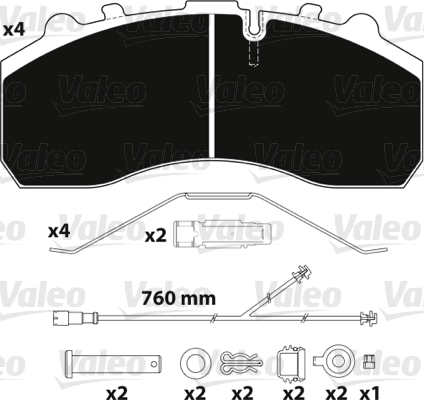 Brake Pad Set, disc brake VALEO 882203
