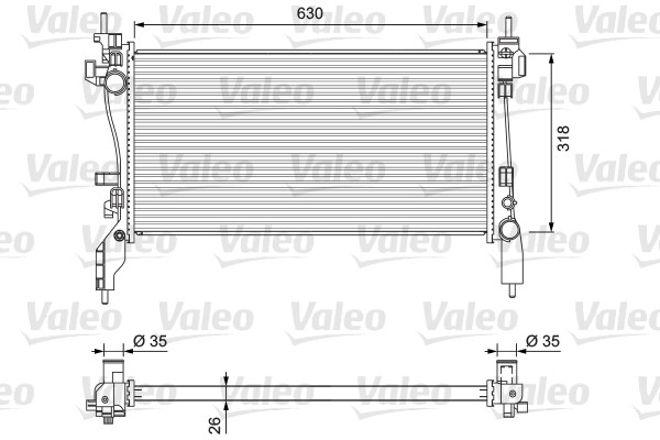 Radiator, engine cooling VALEO 701718
