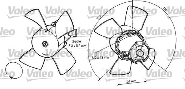 Fan, engine cooling VALEO 696035