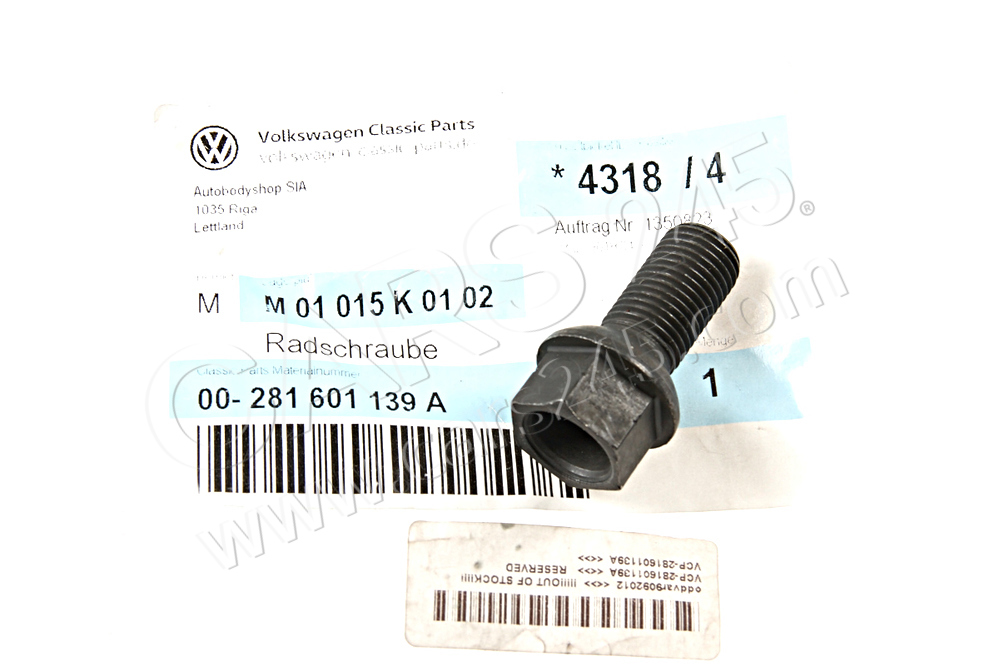 Wheel bolt Volkswagen Classic 281601139A 4