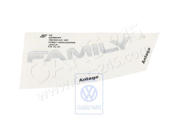 Film lettering Volkswagen Classic 7M38544313E7