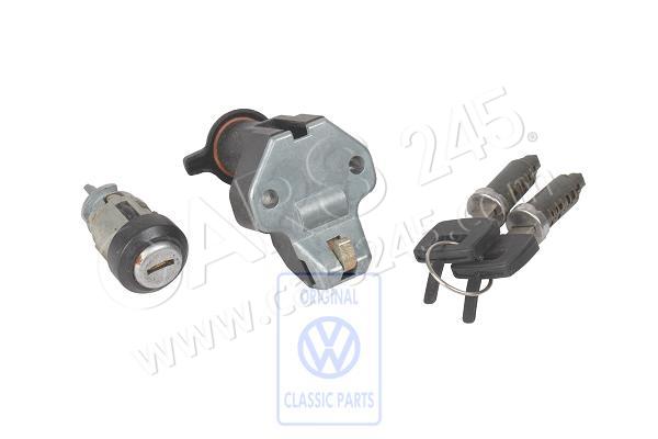 1 lock cylinder set for door handle, rear flap and ignition starter switch Volkswagen Classic 861898081A