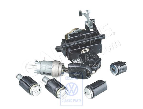 1 lock cylinder set for door handle, rear flap and ignition starter switch Volkswagen Classic 6K0898375K
