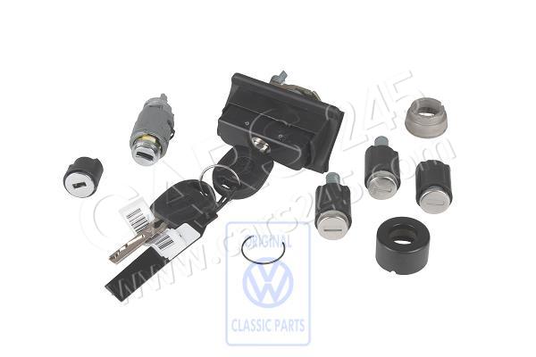 1 lock cylinder set for door handle, rear flap and ignition starter switch Volkswagen Classic 6K0898375J