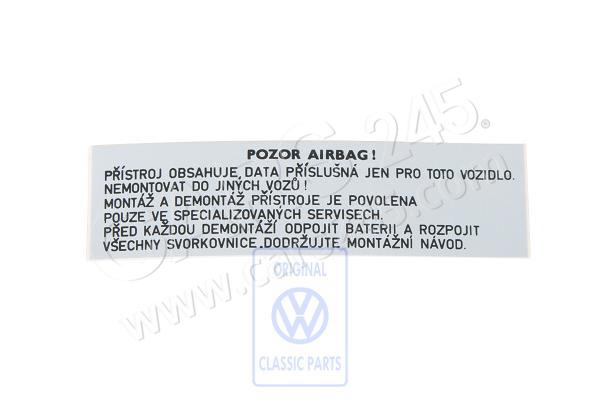 Data plate Volkswagen Classic 6U0010089C