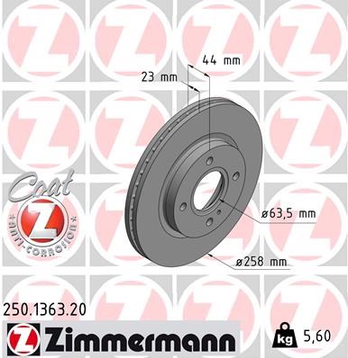 Brake Disc ZIMMERMANN 250136320