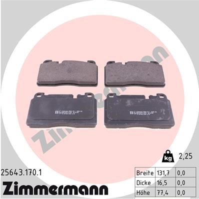 Brake Pad Set, disc brake ZIMMERMANN 256431701